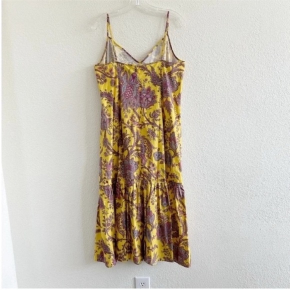 J. Crew Collection Tiered Cotton Poplin Floral Midi Dress Golden Paisley - Picture 2 of 9